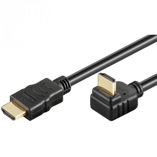 High Speed HDMI Kabel mit Ethernet 270 gewinkelt schwarz - Lnge: 1,00 m