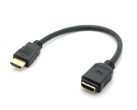 High Speed HDMI Verlängerungskabel mit Ethernet schwarz - Länge: 0,25 m