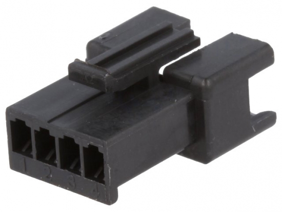Steckverbinder Gehäuse kompatibel zu JST SMR-04V-B, männlich, 4 Pin, schwarz