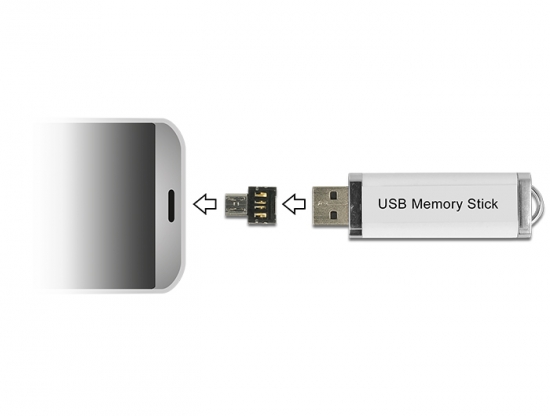 Super Tiny USB 2.0 Hi-Speed OTG Adapter A-Buchse - Micro B-Stecker mit Schlüsselanhänger
