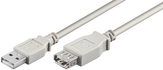 USB 2.0 Hi-Speed Verlngerungskabel A Stecker - A Buchse grau 1,80m