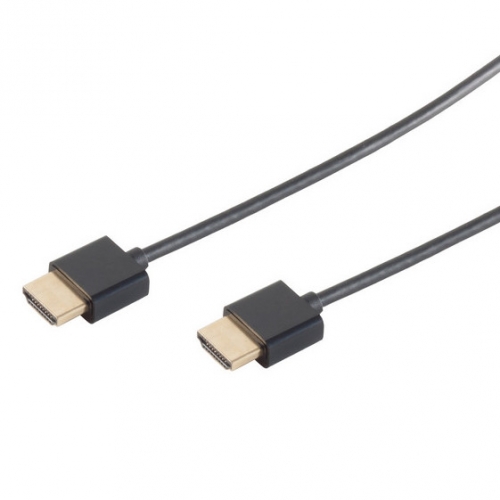 Super Slim High Speed HDMI Kabel mit Ethernet schwarz - Lnge: 1,0 m