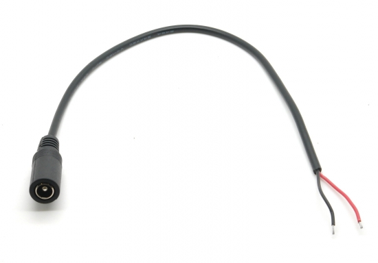 DC Kabel mit Hohlstecker-Buchse 5,5x2,1mm und offenem Kabelende 25cm