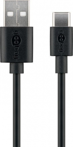 USB-C 2.0 Sync- & Ladekabel A-Stecker  C-Stecker schwarz - Lnge: 0,10m
