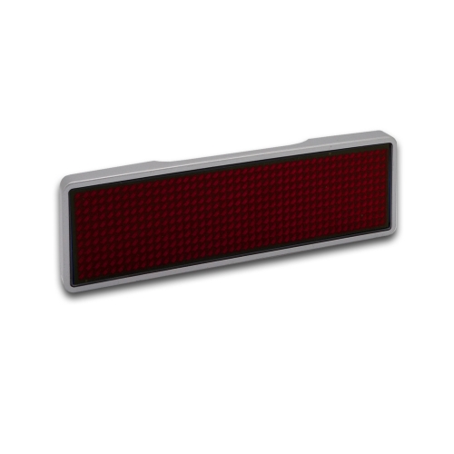LED Name Tag, 11x44 Pixel, USB - Rahmen: silber - LED: rot