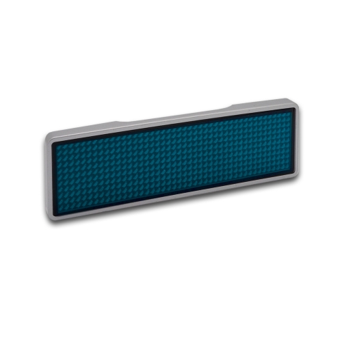 LED Name Tag, 11x44 Pixel, USB - Rahmen: silber - LED: blau