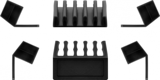 Kabelmanagement / Kabelhalter, 5-Slots, 2er Set - Farbe: schwarz