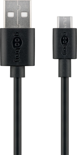 goobay Fast Charge Micro USB Schnellladekabel schwarz 1,0m