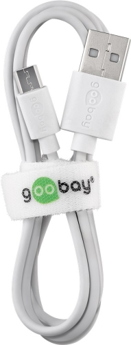 goobay Fast Charge Micro USB Schnellladekabel weiß 1,0m