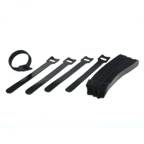 Kabelbinder, Klettverschluss 15 cm schwarz, 25 Stück