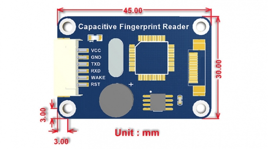 Kapazitiver Fingerabdruckleser mit UART & USB Ausgang