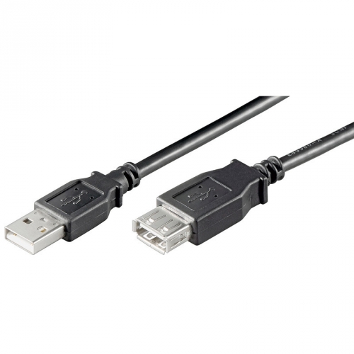 USB 2.0 Hi-Speed Verlängerungskabel A Stecker – A Buchse schwarz - Länge: 0,30 m