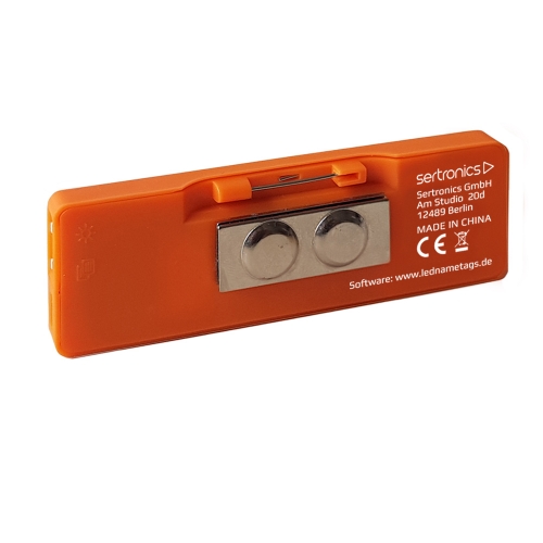 LED Name Tag, 11x44 Pixel, USB, unifarben - Farbe: orange
