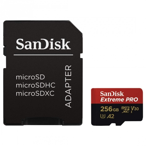 SanDisk Extreme Pro microSDXC A2 UHS-I U3 V30 Speicherkarte + Adapter 256GB