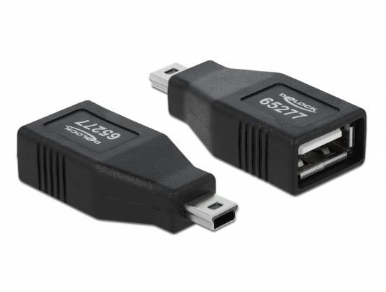 USB 2.0 Adapter, A Buchse - mini B Stecker, schwarz