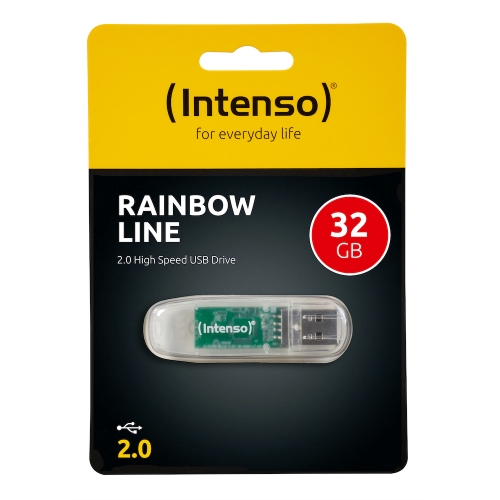 Intenso Rainbow Line USB 2.0 Stick 32GB transparent
