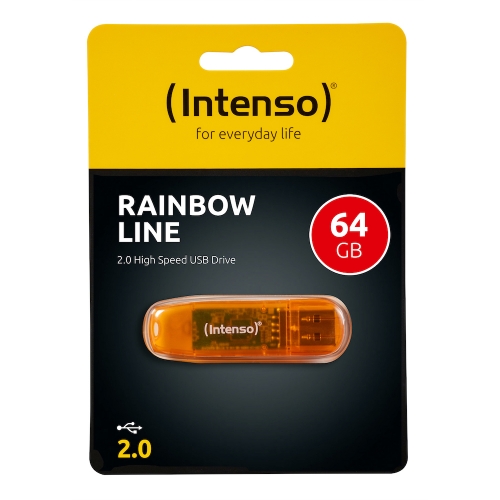 Intenso Rainbow Line USB 2.0 Stick 64GB orange