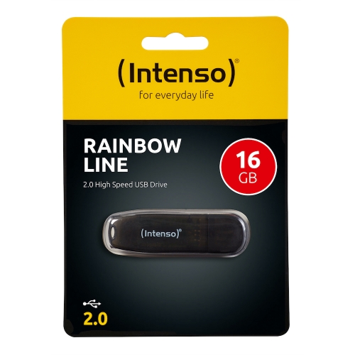 Intenso Rainbow Line USB 2.0 Stick 16GB schwarz