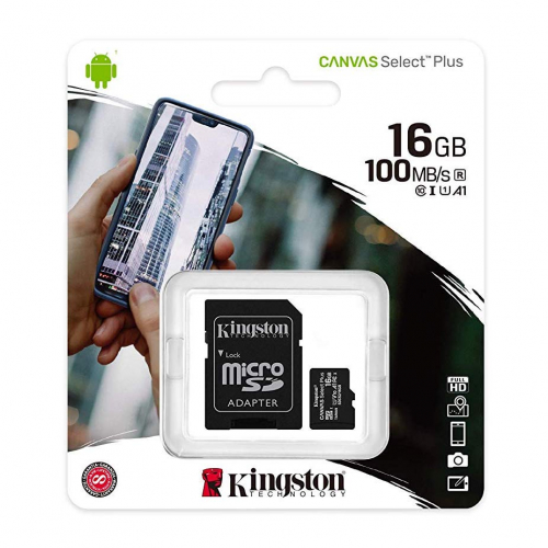 Kingston Canvas Select Plus microSDHC Class 10 Speicherkarte + Adapter 16GB