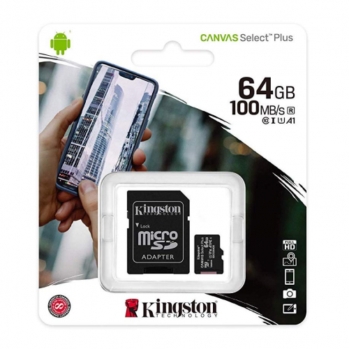 Kingston Canvas Select Plus microSDXC Class 10 Speicherkarte + Adapter 64GB