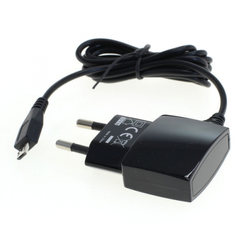 Micro USB Netzteil / Ladeadapter, 5V / 1A, flache Bauform, schwarz