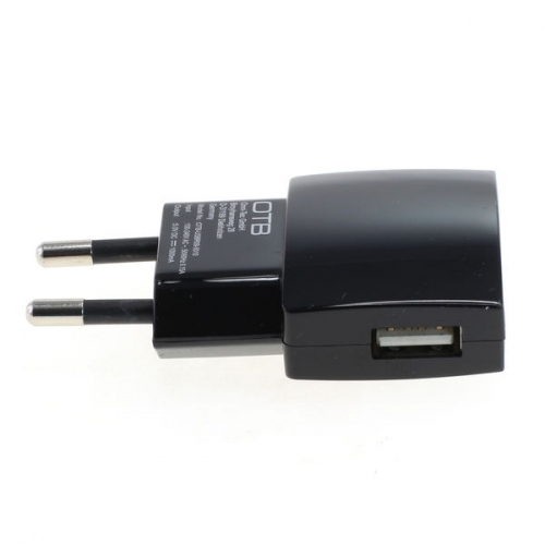 USB Netzteil / Ladeadapter, 1A, 1x USB, flache Bauform, schwarz