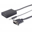 VGA zu HDMI Adapter inkl. Audioübertragung, 1080p, schwarz