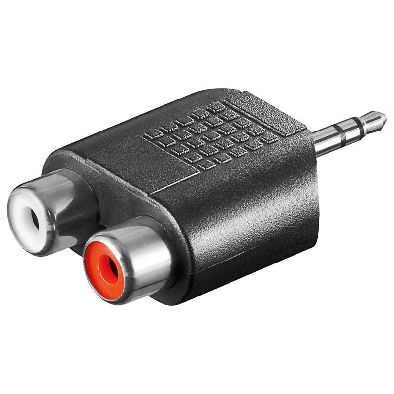 Adapter, 3,5mm Stereo Klinkenstecker - 2x Cinchbuchse
