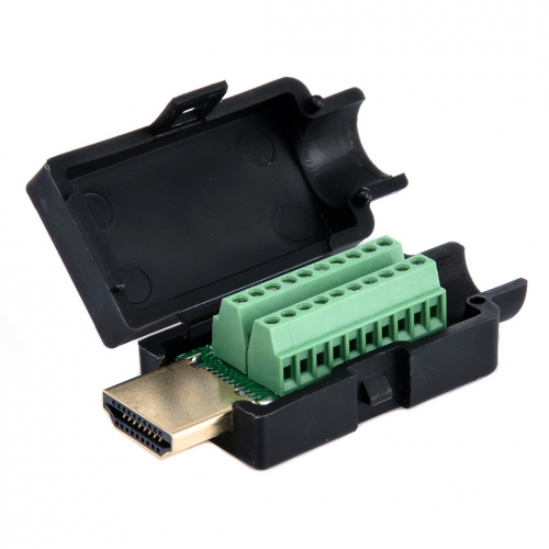 HDMI A-Stecker, 19 polig, zur Kabelmontage, Schraubmontage