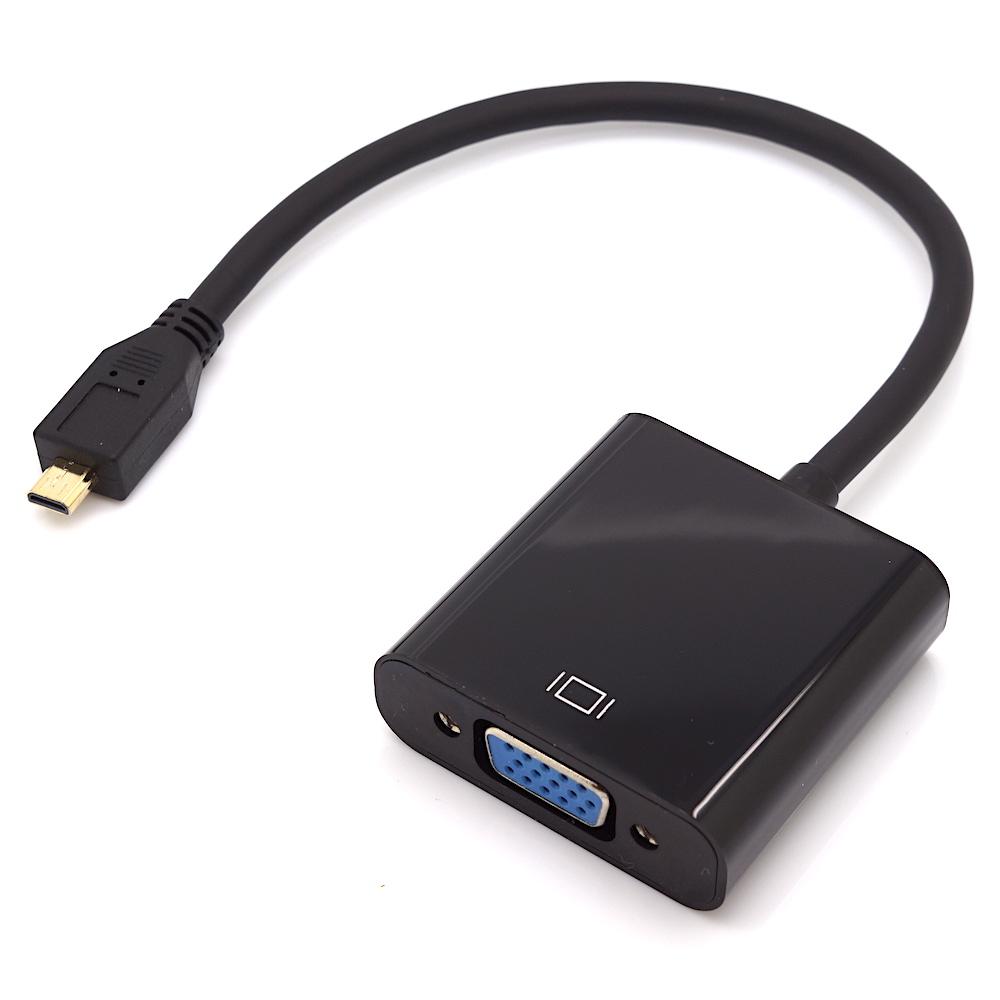 Micro HDMI Typ D zu VGA Adapter, schwarz