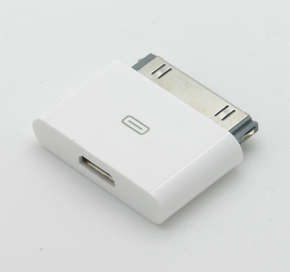 USB 2.0 Hi-Speed Adapter Micro B Buchse > Apple 30-pin. Stecker - Farbe: weiß