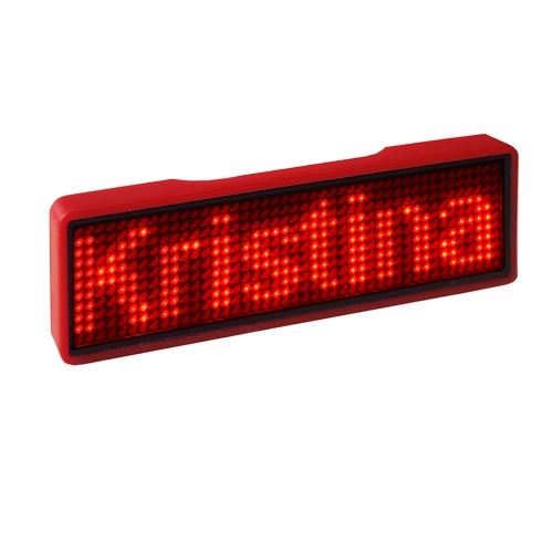 LED Name Tag, 11x44 Pixel, USB, unifarben - Farbe: rot