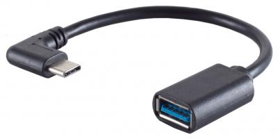 USB-C Adapter zu USB-A 3.0 Buchse, OTG, PVC Gehuse, 5 Gbps, 10 cm, 90 