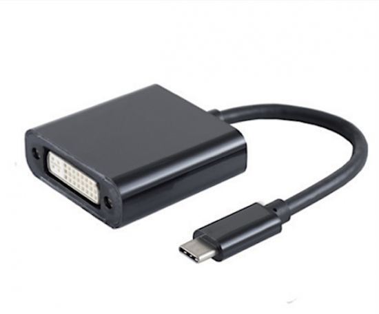 USB-C Adapterkabel, USB-C Stecker - DVI Buchse, 4K 30Hz, 10cm, schwarz