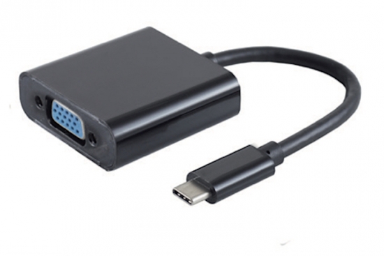 USB-C Adapterkabel, USB-C Stecker - VGA Buchse, 1080p 60Hz, 10cm, schwarz