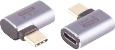 USB-C 90 Winkeladapter, 40 Gbps, Bidirektionale Datenbertragung, horizontal, links/rechts 