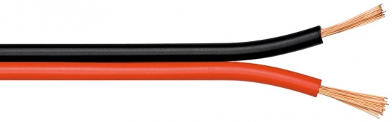 Lautsprecherkabel rot/schwarz CCA, 100 m, Querschnitt 2 x 0,75 mm²