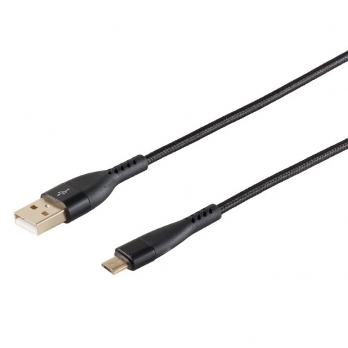 BlackCotton Micro USB 2.0 Kabel, schwarz, 1,0m