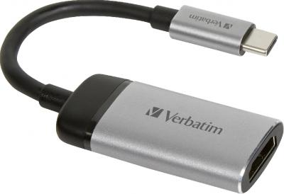 Verbatim USB-C zu HDMI 19-poliger 4k Videoadapter fr Monitore als Plug-and-Play