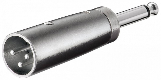 XLR-Adapter, XLR-Stecker (3-Pin) - 6,35mm Klinkenstecker (2-Pin, Mono)