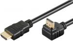 High Speed HDMI Kabel mit Ethernet 90° gewinkelt schwarz - Länge: 2,00 m