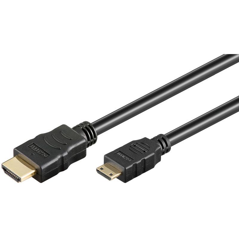 High Speed Mini HDMI Kabel mit Ethernet schwarz - Länge: 2,00 m