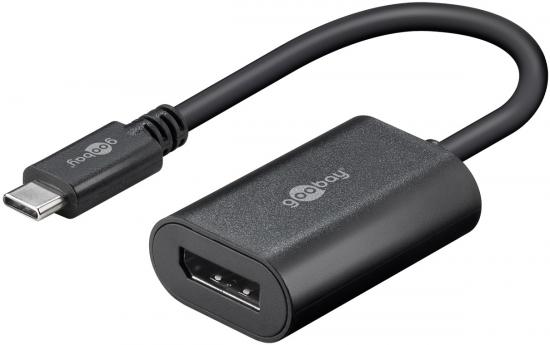 USB-C Adapter, USB-C Stecker - DisplayPort Buchse, 4K 60 Hz, schwarz