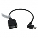 USB 2.0 Hi-Speed OTG Adapterkabel, A-Buchse - Micro B-Stecker 90 gewinkelt 0,15m schwarz
