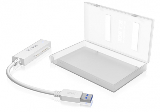 ICY BOX Adapter, USB 3.0 - SATA inkl. Schutzbox, weiß