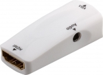 HDMI zu VGA Adapter inkl. Audiobertragung, VGA Buchse > HDMI Buchse, kompakt, wei