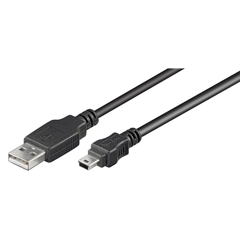 USB 2.0 Hi-Speed Kabel A Stecker – Mini B Stecker schwarz - Länge: 1,80 m