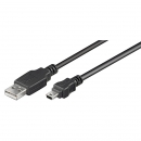 USB 2.0 Hi-Speed Kabel A Stecker – Mini B Stecker schwarz - Länge: 3,00 m