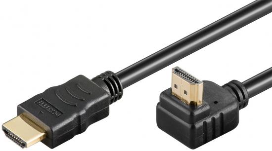 Goobay HDMI 90° Kabel - Ethernet, 4K, HDR, HDCP 2.2, gewinkelter Anschluss, 1.5m
