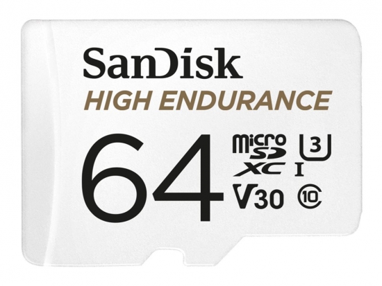 SanDisk High Endurance microSDXC UHS-I U3 Speicherkarte + Adapter 64GB
